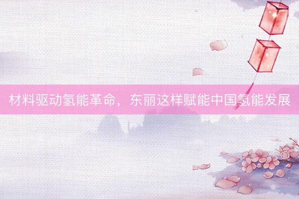 材料驱动氢能革命，东丽这样赋能中国氢能发展