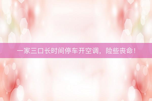 一家三口长时间停车开空调，险些丧命！