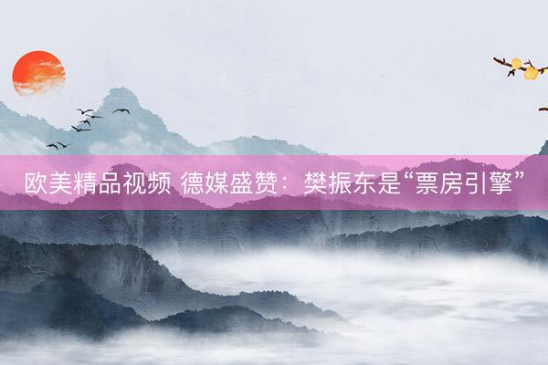 欧美精品视频 德媒盛赞：樊振东是“票房引擎”