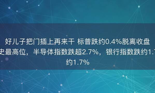 好儿子把门插上再来干 标普跌约0.4%脱离收盘历史最高位，半导体指数跌超2.7%，银行指数跌约1.7%