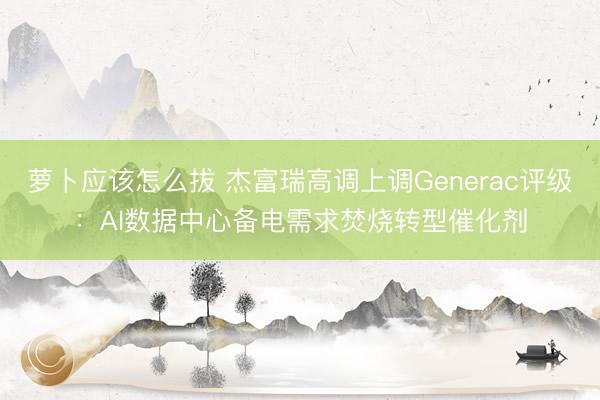 萝卜应该怎么拔 杰富瑞高调上调Generac评级：AI数据中心备电需求焚烧转型催化剂