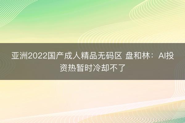亚洲2022国产成人精品无码区 盘和林：AI投资热暂时冷却不了