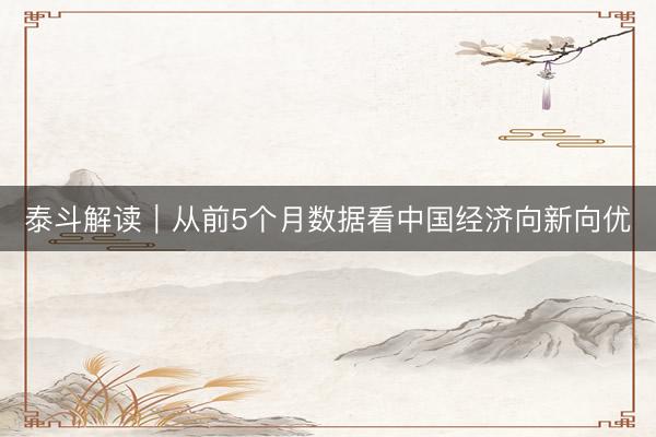 泰斗解读｜从前5个月数据看中国经济向新向优